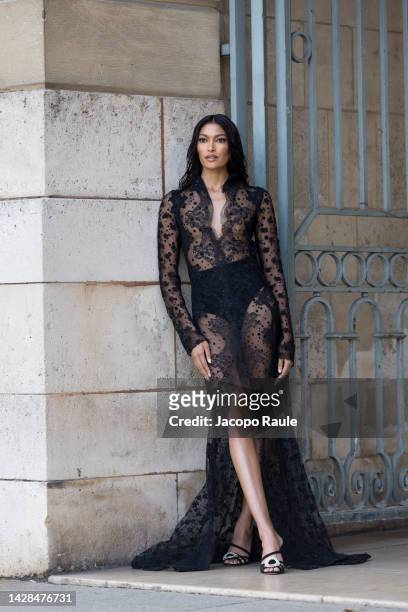 Pritika Swarup is seen during Paris Fashion Week on September 28, 2022 in Paris, France.