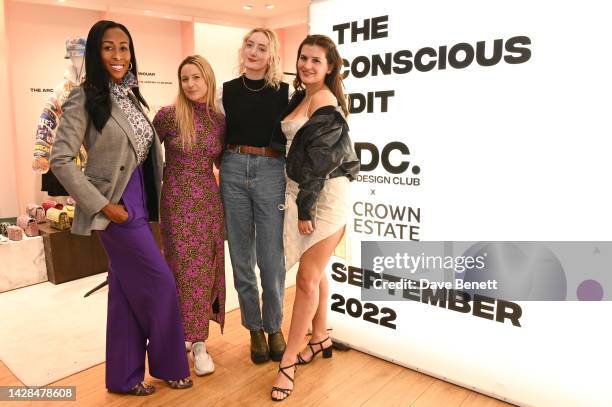 Anne Welsh, Rebecca Morter, Ruth MacGilp and Nicole Whittle attend the Lone Design Club x The Crown Estate closing night celebration on September 28,...