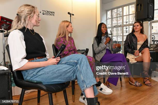 Ruth MacGilp, Rebecca Morter, Anne Welsh and Nicole Whittle attend the Lone Design Club x The Crown Estate closing night celebration on September 28,...
