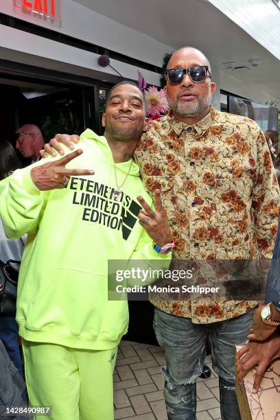 Kid Cudi and Kenya Barris attend the "Entergalactic" Brunch to celebrate Black love at CATCH Steak on September 28, 2022 in New York City.