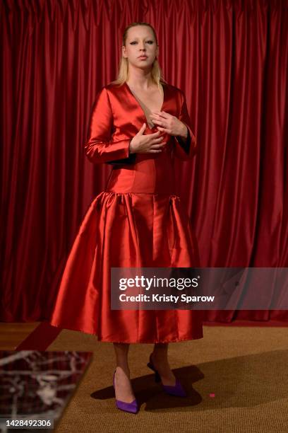 Model walks the runway during the Teran Conde Womenswear Spring/Summer 2023 show as part of Paris Fashion Week on September 28, 2022 in Paris, France.