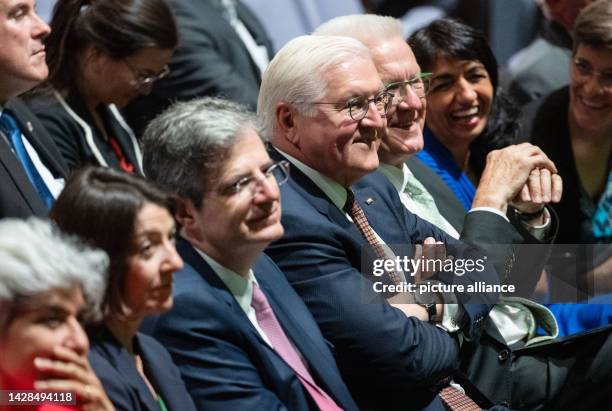 July 2023, Baden-Württemberg, Ludwigsburg: Muhterem Aras , President of the State Parliament of Baden-Württemberg, Winfried Kretschmann , Minister...