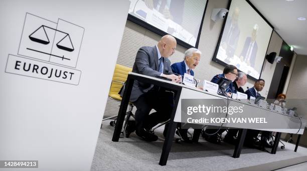 Prosecutor of the International Criminal Court Karim AA Khan KC, European Commissioner for Justice Didier Reynders, President of Eurojust Ladislav...