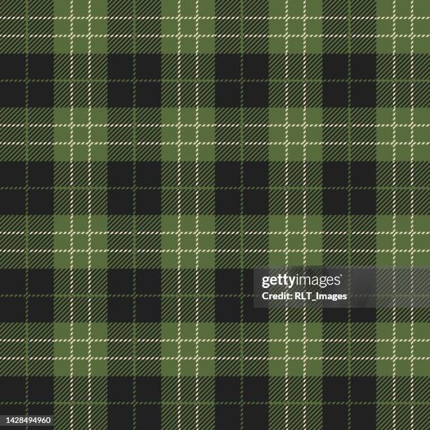plaid seamless repeat pattern - green plaid stock illustrations