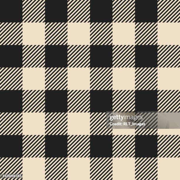 plaid seamless repeat pattern - buffalo plaid stock illustrations