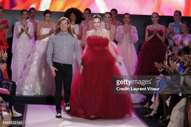 Designer Christophe Guillarme and models walk the runway during the : Runway - Womenswear Spring/Summer 2023 show as part of Paris Fashion Week on...