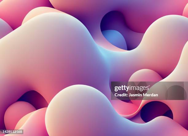 flowing soft smooth round render background - background abstract stock-fotos und bilder