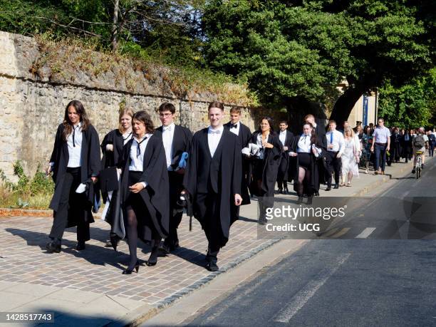 On their way to annual matriculation ceremony for students in Oxford University.