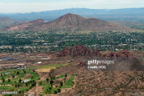 Camelback Mountain, made of 1.5 billion year granite in the Phoenix-Scottsdale area, Arizona.