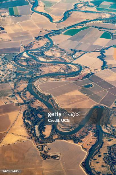 Meandering River in California's Great Valley .