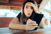 Surprised Girl Receiving a Strange Text Message