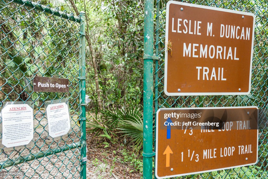 Naples, Florida, Everglades, Florida Panther National Wildlife Refuge Leslie M. Duncan Memorial Trail gate