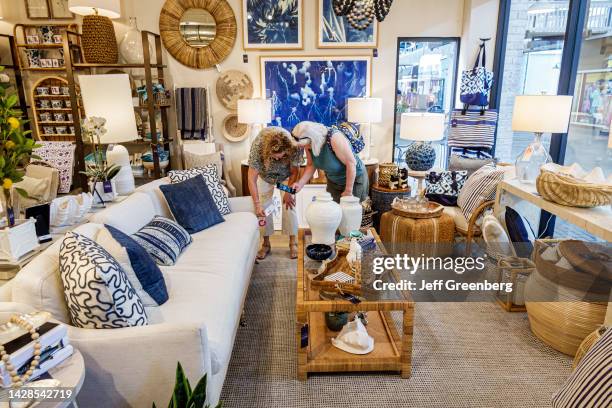Punta Gorda, Florida, Fishermen's Village, Dana Tyler Home store inside, furniture display.