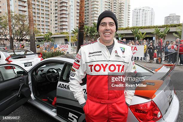 Actor Adam Corolla attends the 36th Annual Toyota Pro/Celebrity Race - Press Practice Day of the Toyota Grand Prix of Long Beach on April 13, 2012 in...