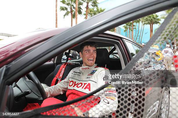 Drift driver Frederic Aasbo in his race car during the 36th Annual Toyota Pro/Celebrity Race - Press Practice Day of the Toyota Grand Prix of Long...