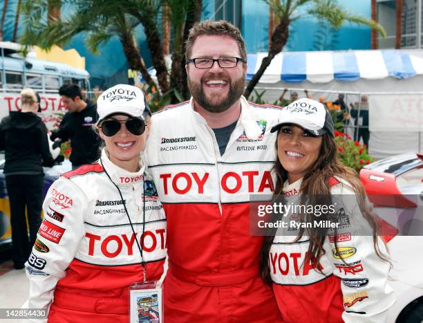 Actors Eileen Davidson, Rutledge Wood and Jillian Barberie Reynolds pose during the 36th Annual Toyota Pro/Celebrity Race - Press Practice Day of the...