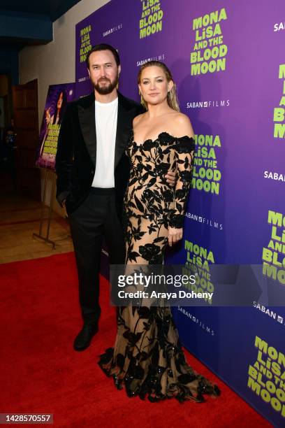 Danny Fujikawa and Kate Hudson attend the Los Angeles special screening of "Mona Lisa And The Blood Moon" at Hollywood Post 43 - American Legion on...