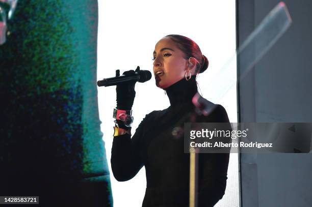 Snoh Aalegra performs onstage during Variety's Power of Women presented by Lifetime at Wallis Annenberg Center for the Performing Arts on September...