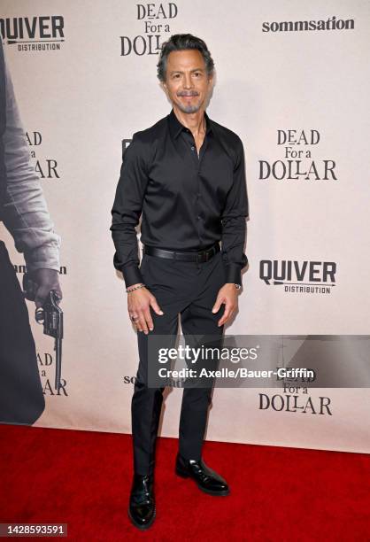 Benjamin Bratt attends the United States Premiere of "Dead For A Dollar" at Directors Guild Of America on September 28, 2022 in Los Angeles,...