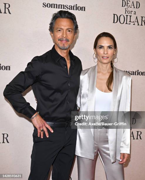 Benjamin Bratt and Talisa Soto attend the United States Premiere of "Dead For A Dollar" at Directors Guild Of America on September 28, 2022 in Los...