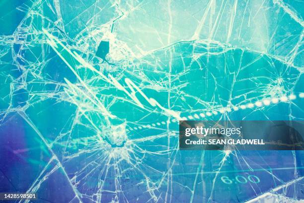 graph on screen with smashed glass - graphic accident photos stock pictures, royalty-free photos & images