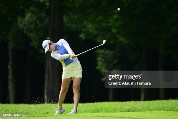 Yuting Seki of China hits her second shot on the 10th hole during the first round of the Japan Women's Open Golf Championship at Murasaki Country...