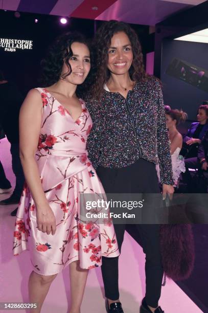 Aida Touihri and Laurence Roustandjee attend the Christophe Guillarmé Womenswear Spring/Summer 2023 show Paris Fashion Week on September 28, 2022 in...