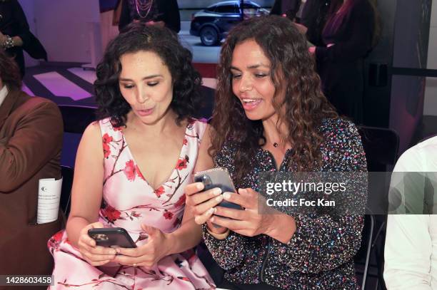 Aida Touihri and Laurence Roustandjee attend the Christophe Guillarmé Womenswear Spring/Summer 2023 show Paris Fashion Week on September 28, 2022 in...