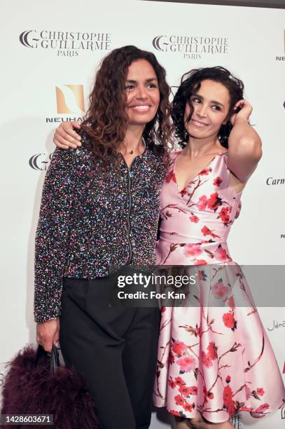 Laurence Roustandjee and Aida Touihri attend the Christophe Guillarmé Womenswear Spring/Summer 2023 show during Paris Fashion Week on September 28,...