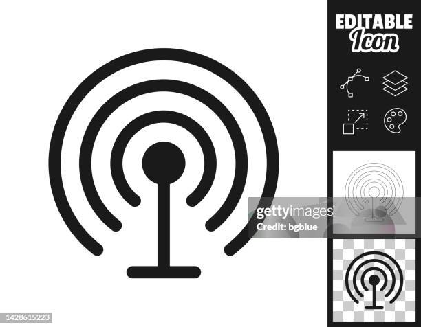 antenna. icon for design. easily editable - communications tower editable stock illustrations