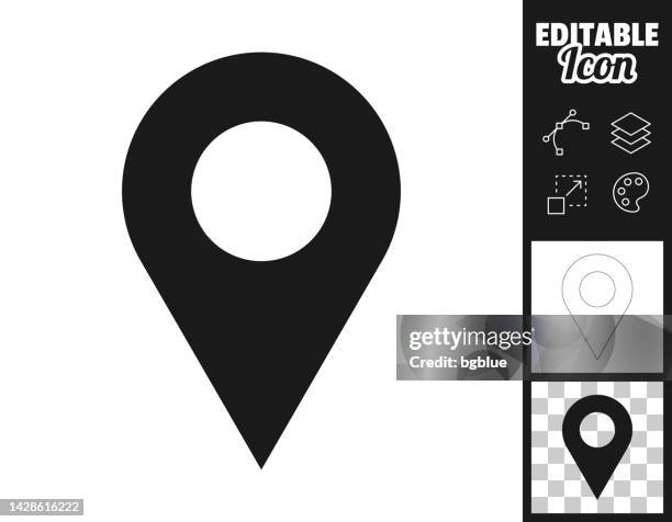 ilustrações de stock, clip art, desenhos animados e ícones de map pin. icon for design. easily editable - símbolo ortográfico