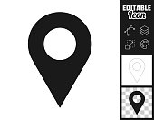 Map pin. Icon for design. Easily editable