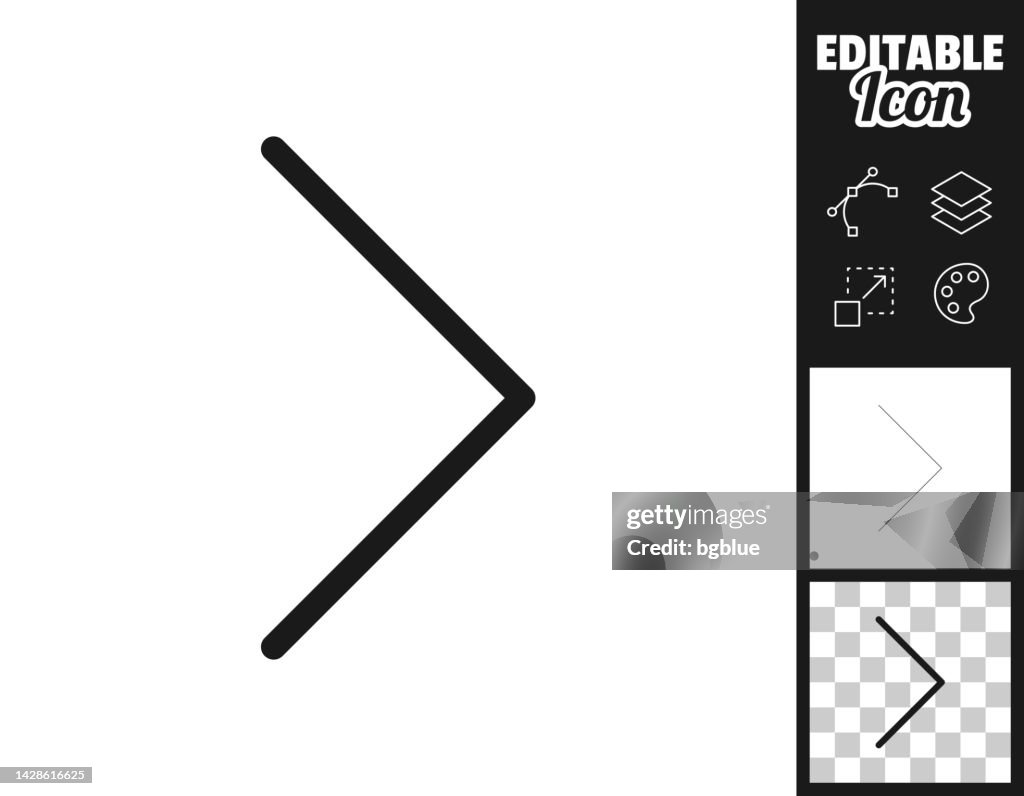 Chevron derecha. Icono para el diseño. Fácilmente editable