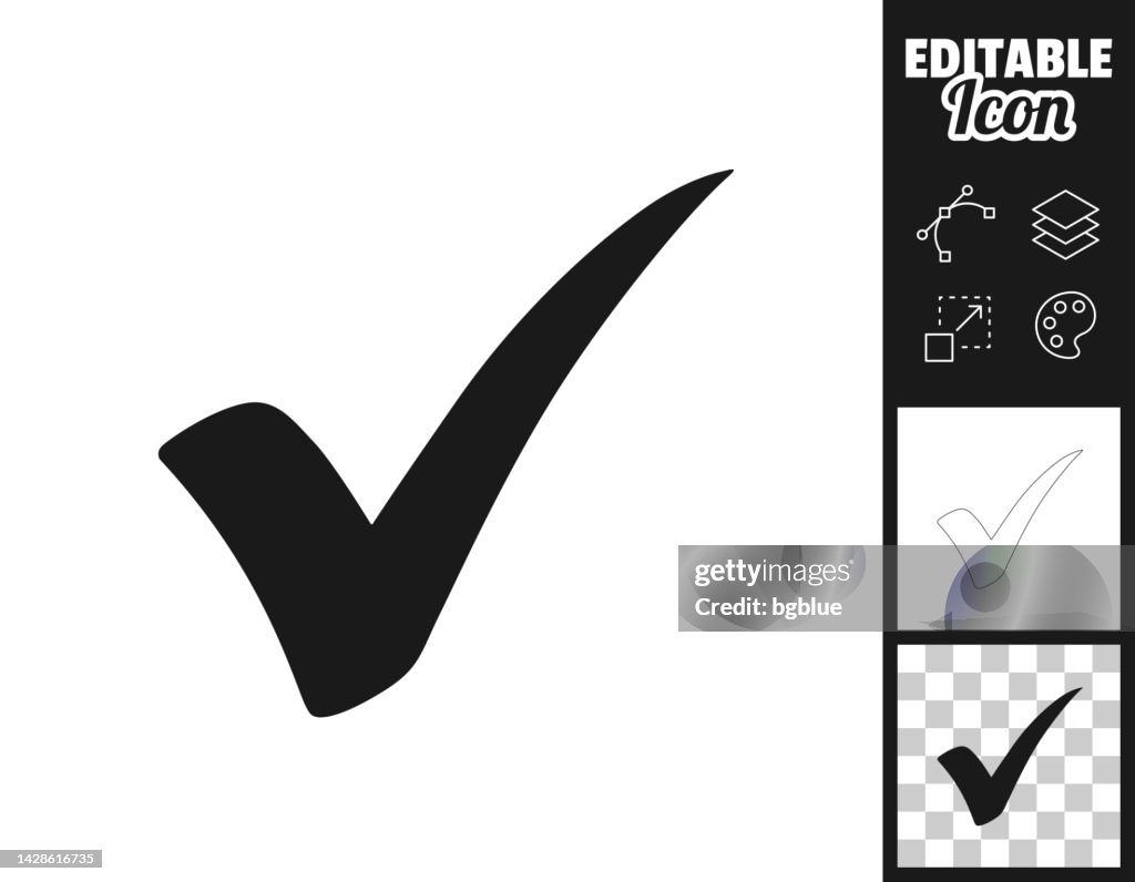 Check mark. Icon for design. Easily editable