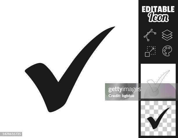 check mark. icon for design. easily editable - studying stock illustrations