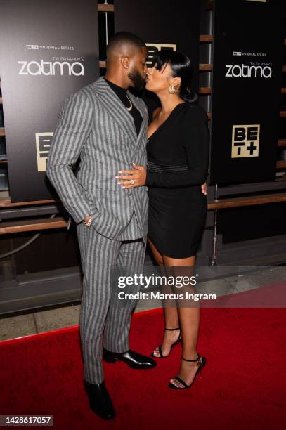 Devale Ellis and Khadeen Ellis attend Tyler Perry's Zatima Atlanta screening at 5Church Buckhead on September 28, 2022 in Atlanta, Georgia.