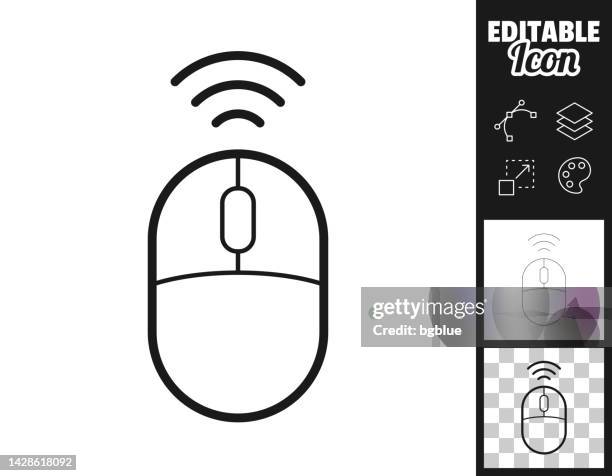 stockillustraties, clipart, cartoons en iconen met wireless computer mouse. icon for design. easily editable - muisaanwijzer