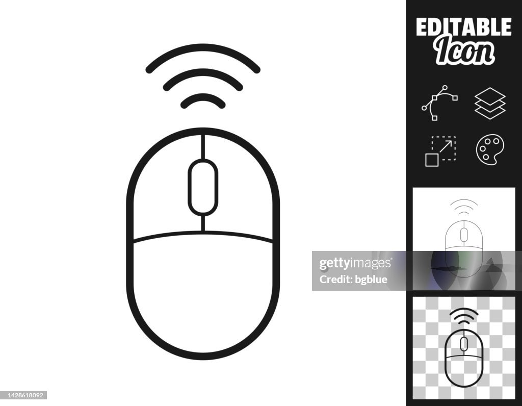 Wireless computer mouse. Icon for design. Easily editable