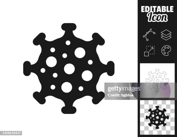 virus cell. icon for design. easily editable - white microscope isolated stock illustrations