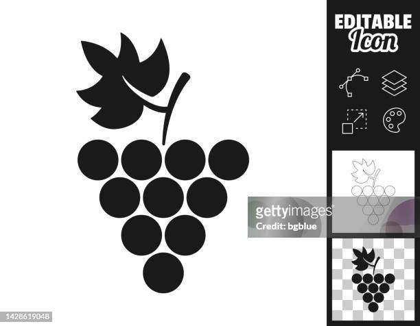 bildbanksillustrationer, clip art samt tecknat material och ikoner med grape. icon for design. easily editable - grape