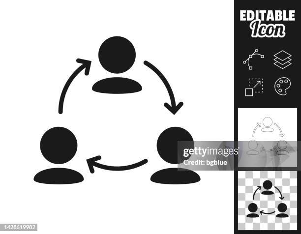 team management. icon for design. easily editable - three people stock illustrations