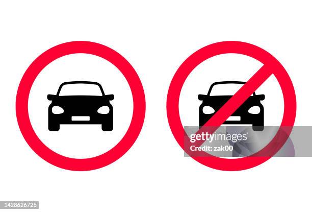 no parking - entry car stock illustrations