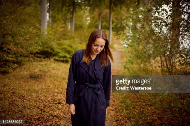 woman in forest - forest bathing stock pictures, royalty-free photos & images