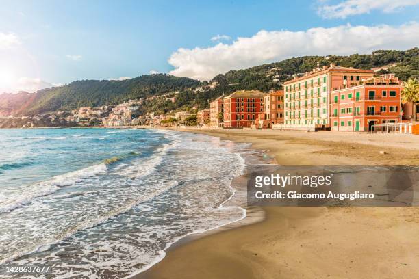 idyllic seaside of laigueglia, savona province, liguria, italy - liguria imagens e fotografias de stock