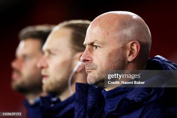 Lee Carsley, Manager of England looks on during the International Friendly Match between England U21 and Germany U21 at Bramall Lane on September 27,...