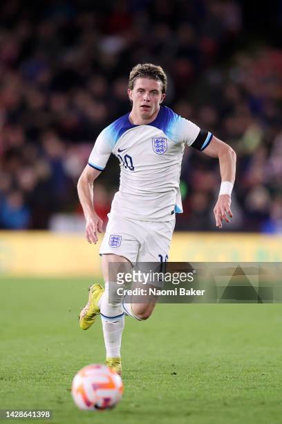 Conor Gallagher of England in action during the International Friendly Match between England U21 and Germany U21 at Bramall Lane on September 27,...