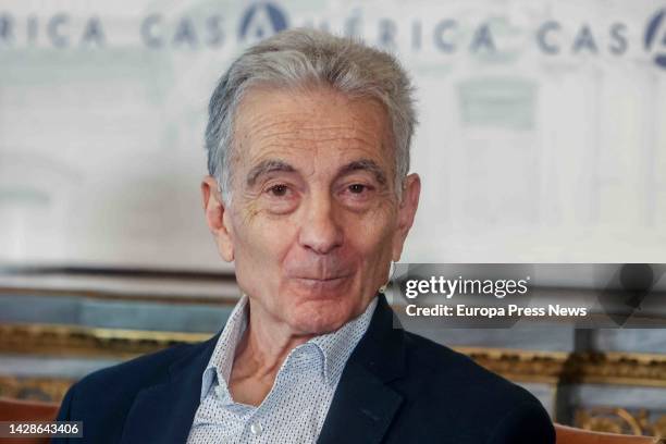 Composer and member of Les Luthiers Jorge Maronna during a press conference to present the show 'Gran Reserva', at Casa de America, on 29 September,...