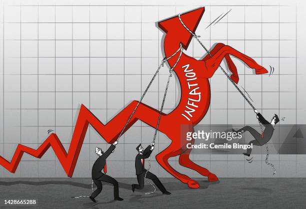 unbridled inflation - devaluation stock illustrations