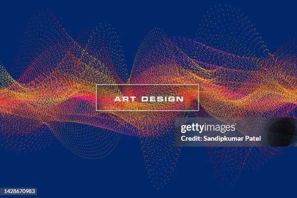wave background. abstract vector illustration. 3d technology style. illustration with dots. - emitting stock illustrations