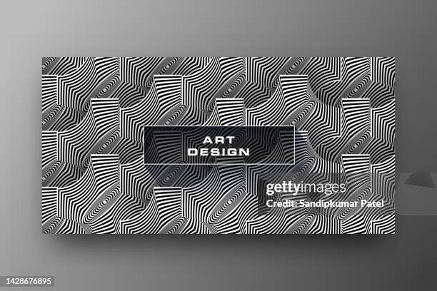 black and white design. pattern with optical illusion. - white lined notepad stock illustrations